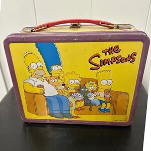The Simpsons VINTAGE metal lunchbox, collectible feat the couch & family